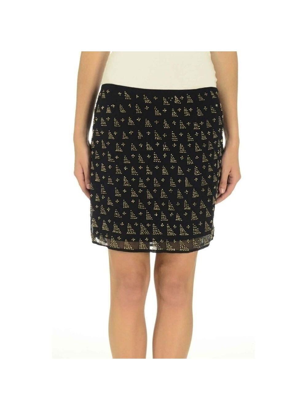NEW Joie Loubelle Beaded Mini Skirt in Caviar